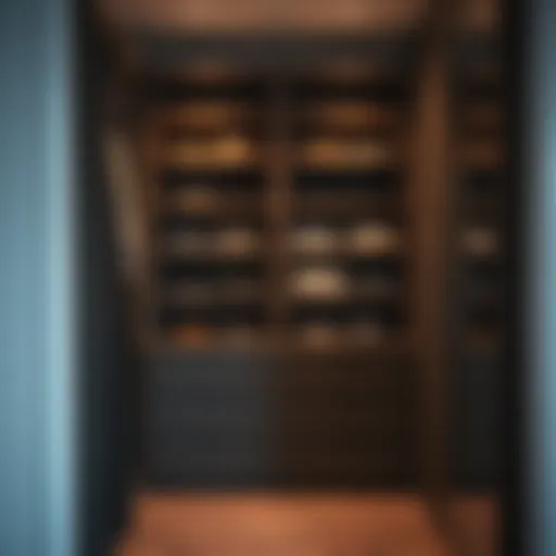 Contemporary short closet organizer displaying innovative shelving solutions