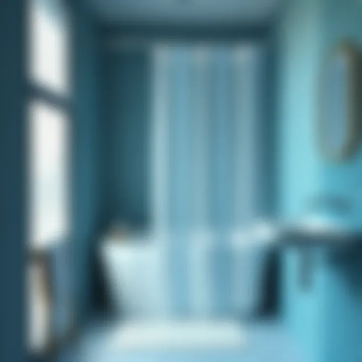 Stylish shower curtain liner enhancing a small stall