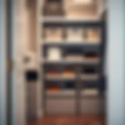 Elegant arrangement of stackable shoe boxes in a modern closet