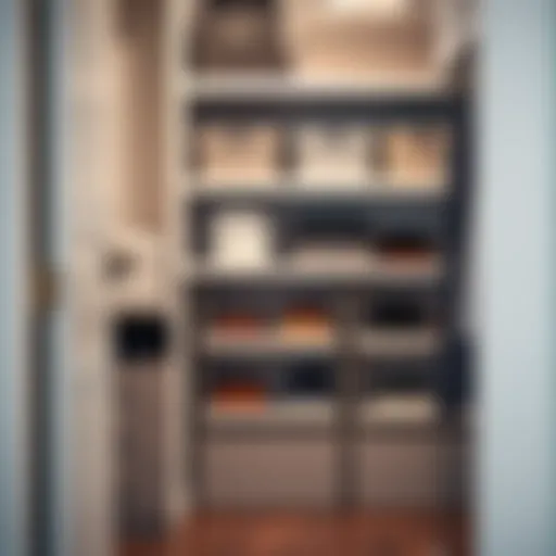 Elegant arrangement of stackable shoe boxes in a modern closet