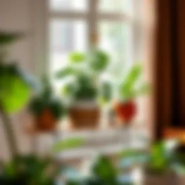 A well-arranged window plant stand contributing to interior design aesthetics