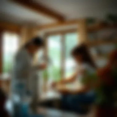 Mindful Water Usage Practices A family practicing mindful water usage at home