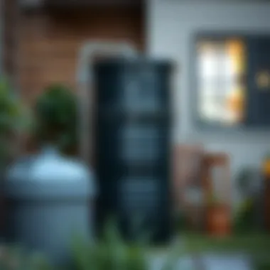 Rainwater Harvesting Systems A rainwater harvesting system in a residential setting