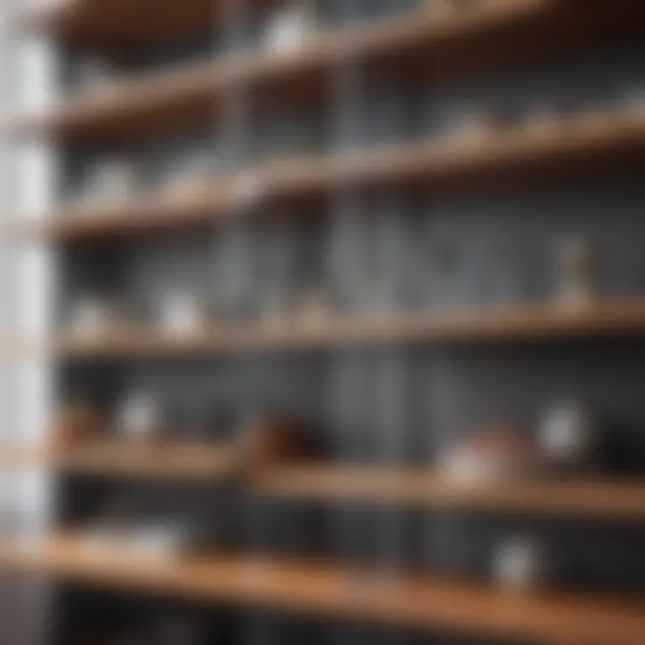 Close-up view of the materials used in the construction of the shelving unit