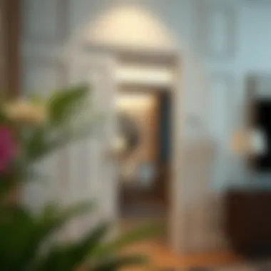 An elegant interior featuring stylish heavy-duty door hangers in use.