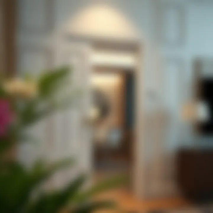 An elegant interior featuring stylish heavy-duty door hangers in use.