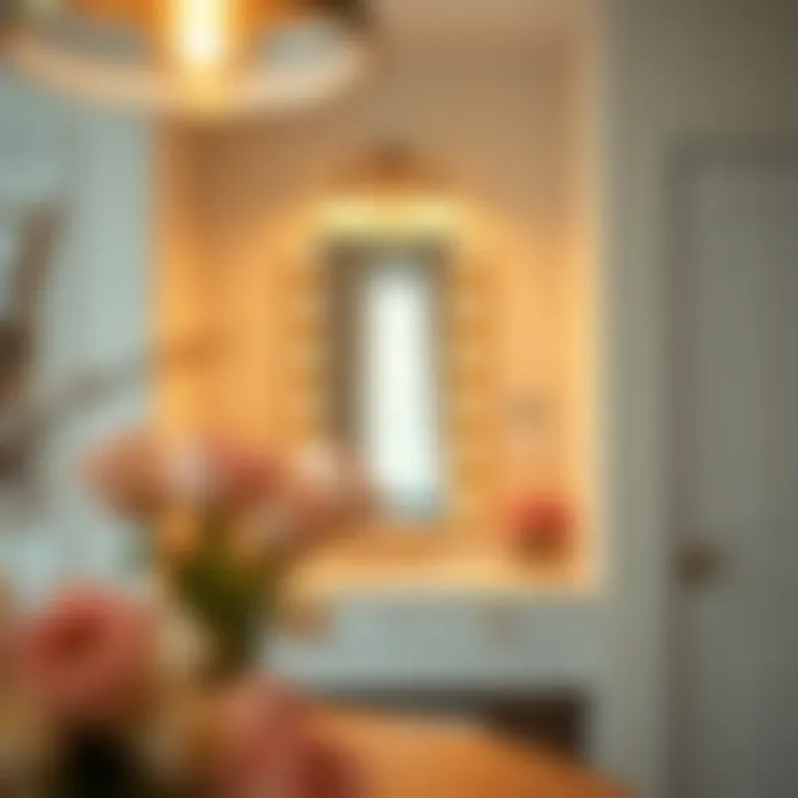 Stylish vanity lights complementing a chic dressing area