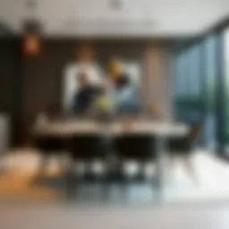 Elegant dining table set in a modern interior