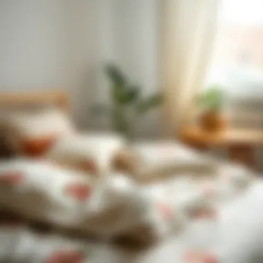 Textile materials used in boho floral bedding