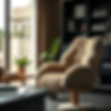 Luxurious furry office chair in a modern workspace