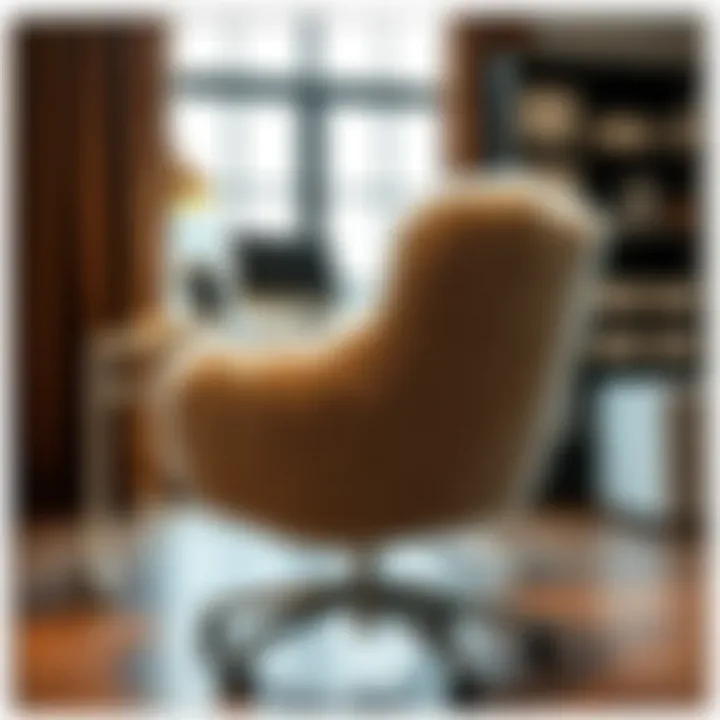 Stylish furry office chair paired with a contemporary desk