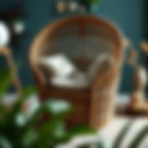 Elegant woven barrel chair showcasing intricate craftsmanship