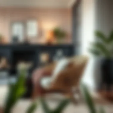 Stylish woven barrel chair integrated into a chic interior design