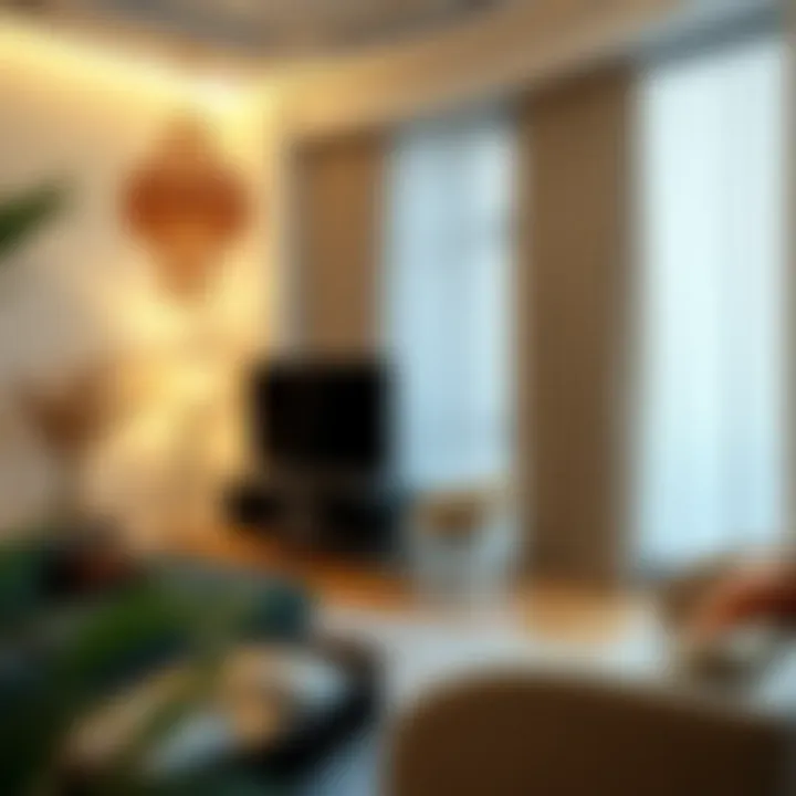 Luxurious linen drapery enhancing an elegant living space