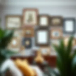 An elegantly arranged gallery wall showcasing diverse picture frames.