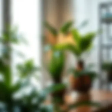Tasteful combination of indoor plants and vases adding life to the room