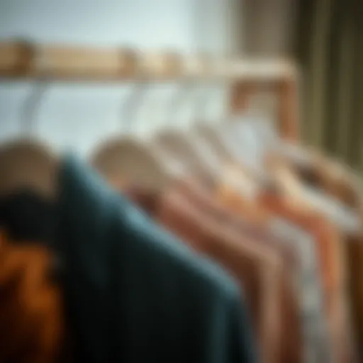 Elegant shawl storage showcasing tailored hangers