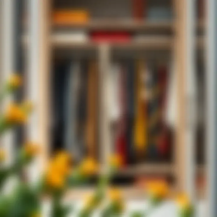 Organized shawl collection in a contemporary wardrobe