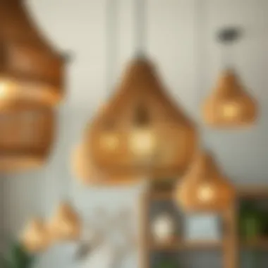 Sustainable practices in the production of woven hanging lamps