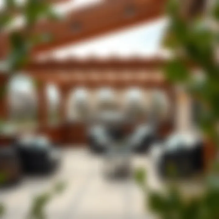 Stylish Wooden Patio Cover Stylish wooden patio cover enhancing outdoor aesthetics