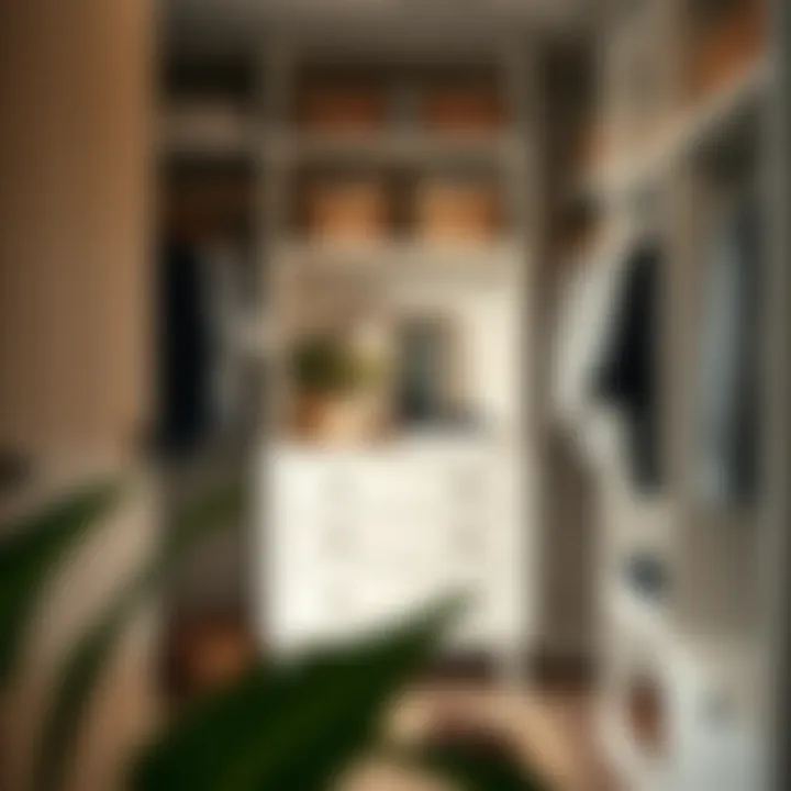 Stylish small dresser integrated within a modern closet space