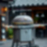 A vintage outdoor grill showcasing its historical design