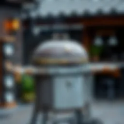 A vintage outdoor grill showcasing its historical design