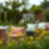 Stylish Outdoor Cushion Holders A variety of stylish outdoor cushion holders in a garden setting