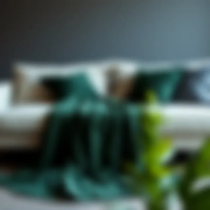 The Elegance of Dark Green in Modern Decor Luxurious dark green king blanket draped over a stylish sofa