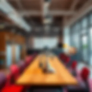 Multifunctional Furniture for Dynamic Workspaces A vibrant workspace featuring multifunctional furniture