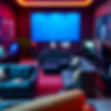 Diverse Styles of Gaming Couches A variety of gaming couches in a vibrant gaming room setting