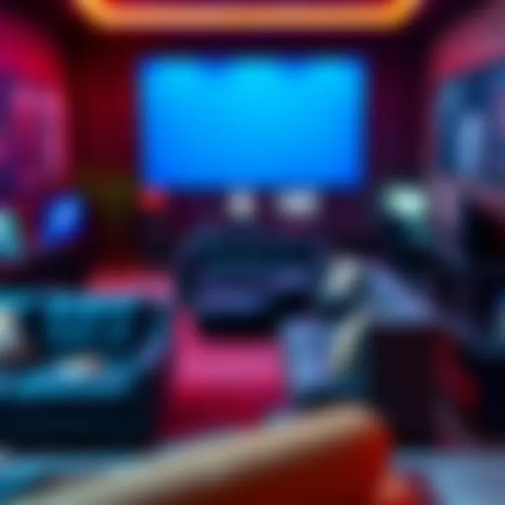 Diverse Styles of Gaming Couches A variety of gaming couches in a vibrant gaming room setting