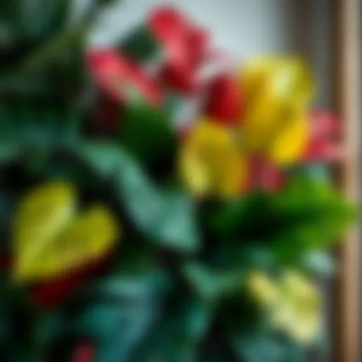 Aesthetic Appeal of Artificial Foliage Vibrant assortment of fake tropical leaves in various sizes