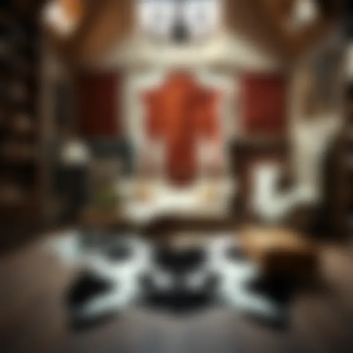 Historical cowhide rugs displayed in an artful arrangement