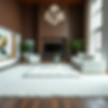 Elegant arrangement of white floor rugs in a modern living room