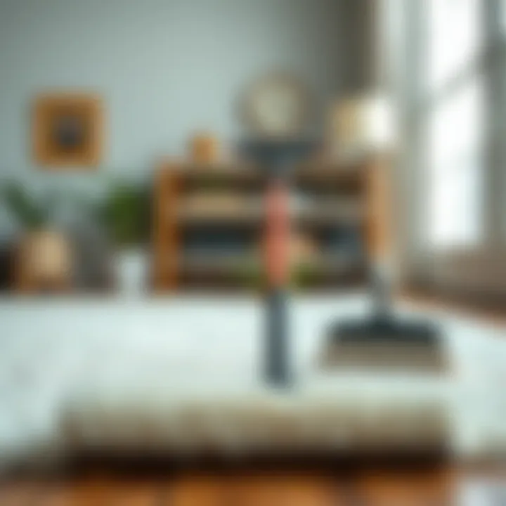 Visual comparison of maintenance tools for white floor rugs