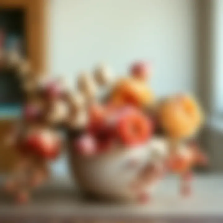 Techniques for preserving dried flowers displayed artistically