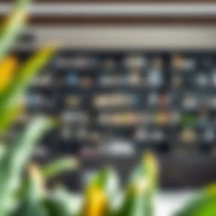 Luxurious Design of a Horizontal Bookcase Luxurious large horizontal bookcase showcasing a variety of books and decorative items