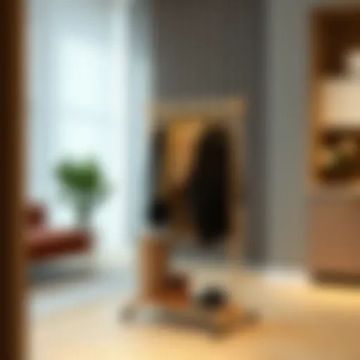 Modern movable hanger rack showcasing innovative design