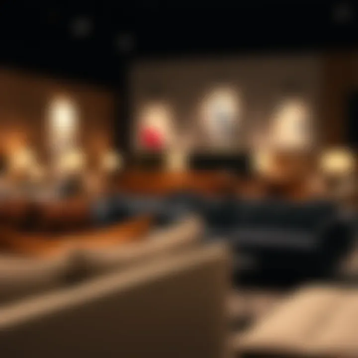 Diverse design styles of affordable couches on display