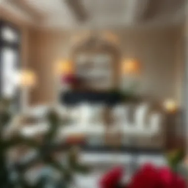 Elegant living room setup featuring a stylish couch