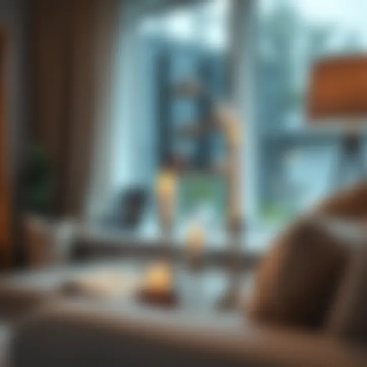 Four candle holders enhancing the ambiance of a cozy reading nook