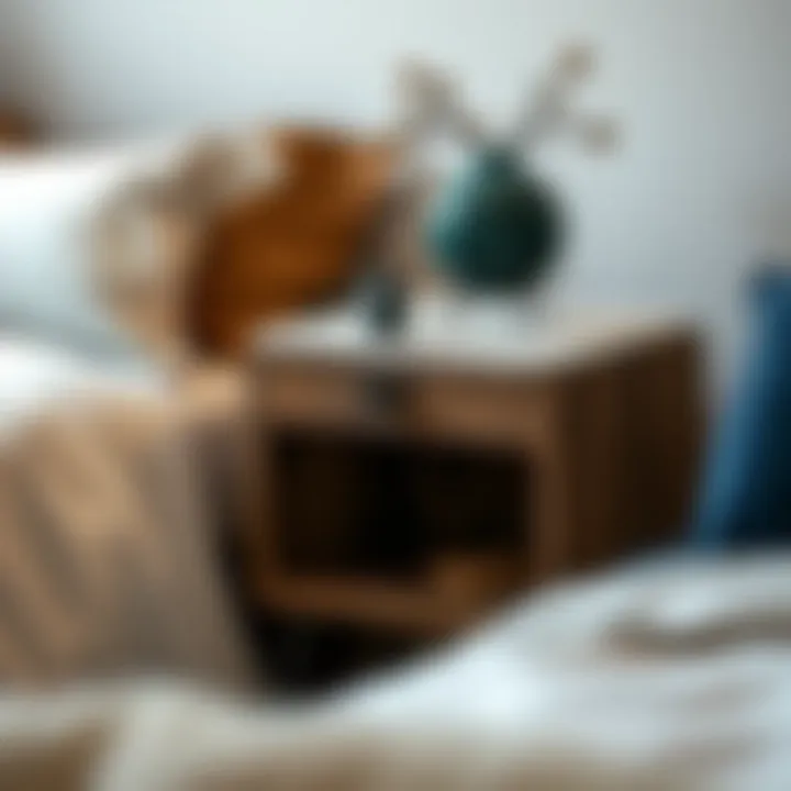 Unique Materials and Textures in Bedside Tables An elegant ten inch bedside table with unique materials and textures