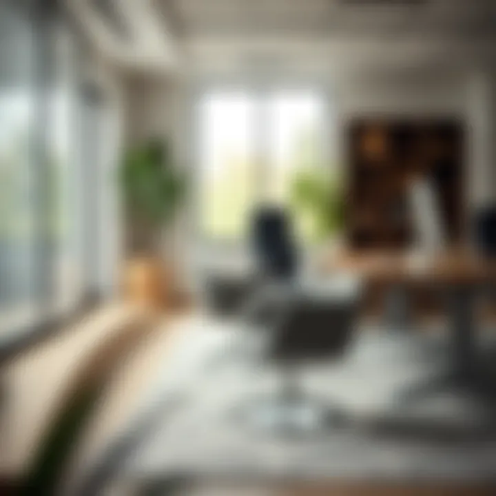 Sustainable small side chair in a chic office environment