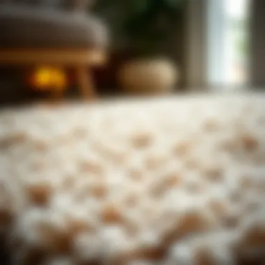 Luxurious texture of a super fluffy rug underfoot