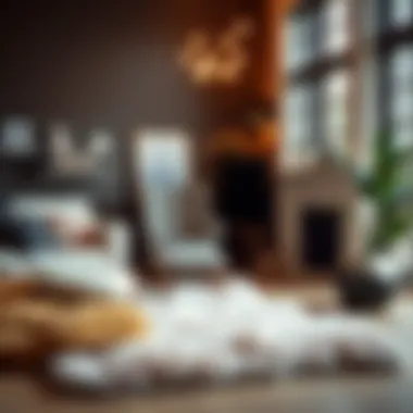 Variety of super fluffy rugs in stylish interior settings