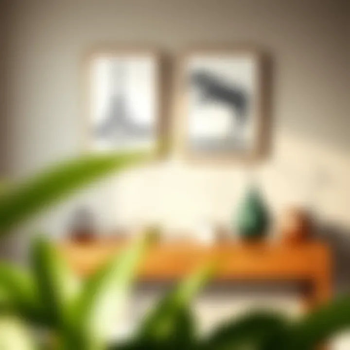 Functional console table used as a decorative display