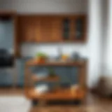 Elegant kitchen trolley crafted from reclaimed wood