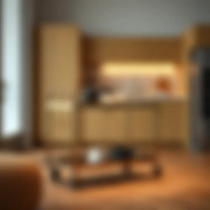 Modern metallic kitchen trolley with sleek lines