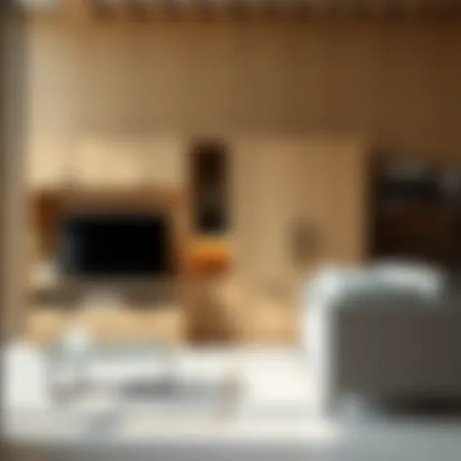 Stylish L-shape cupboard in a modern living room setting